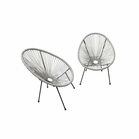 HOMEROOTS Gray Mod Indoor & Outdoor String Chairs - Set of 2 416238